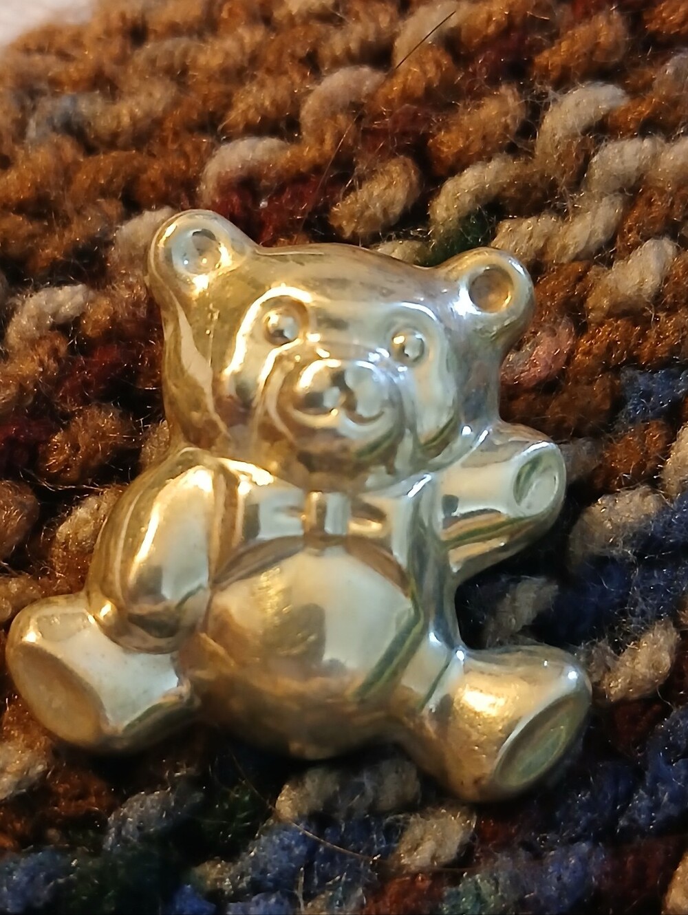 925 Sterling Silver Vintage Teddy Bear Brooch / Pendant